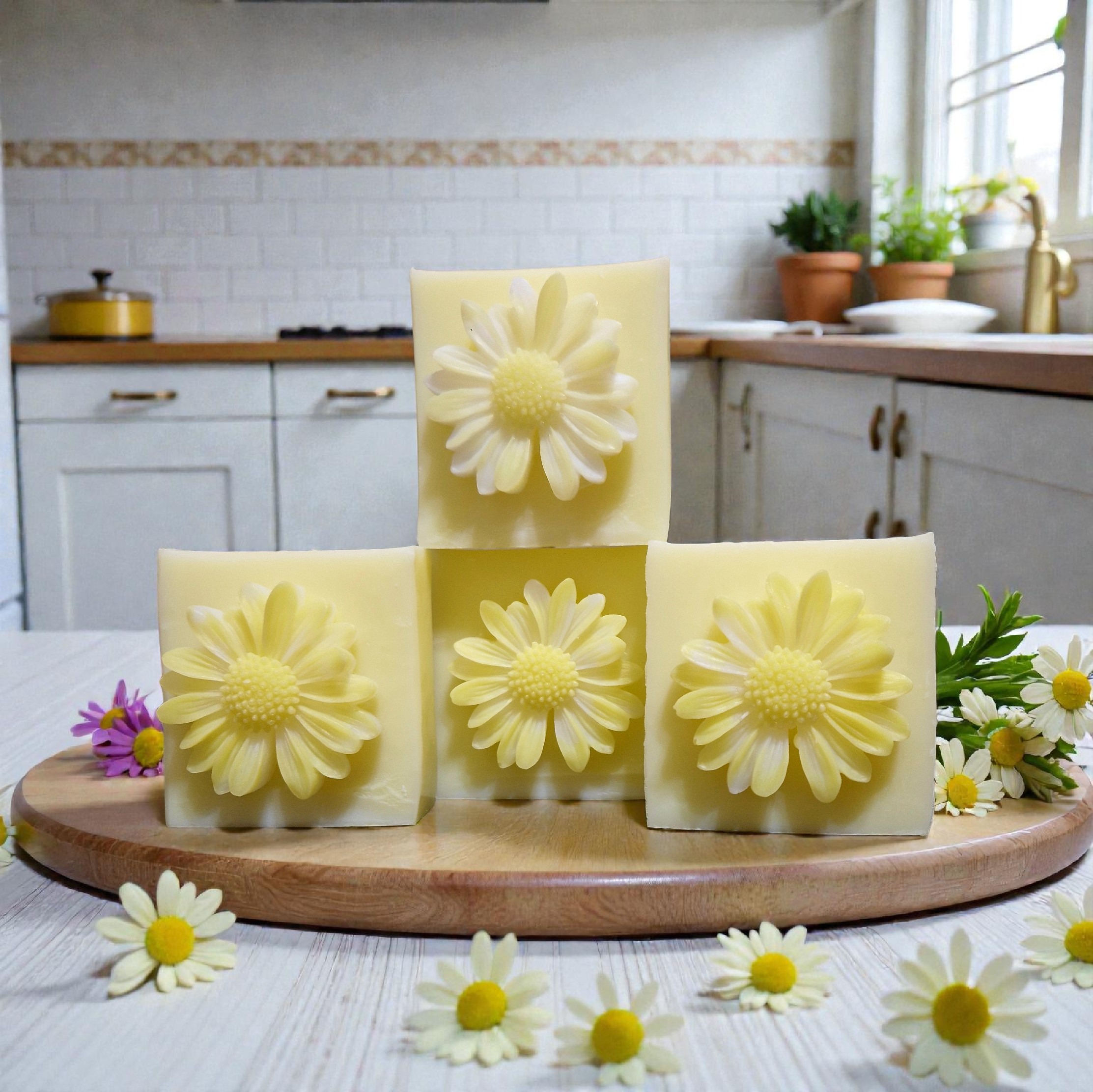 Handmade Daisies Soap Bar